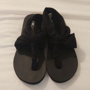 Brand New never worn fabric sling sandals